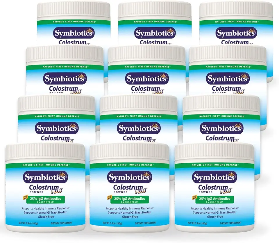 Symbiotics Colostrum Plus Powder 7.50 lbs - Case Pack 12 - Immunity Support - Promotes Athletic Performance and Optimal Iron Levels - Immunoglobulin - 25% lgG Antibodies - Gluten Free