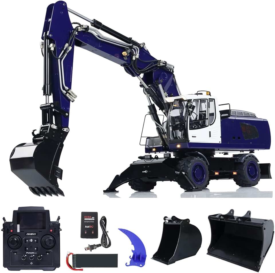1/14 RC Hydraulic Excavator 946 Wheeled RTR Remote Control Digger Model Sound Light System for Adult Hobby