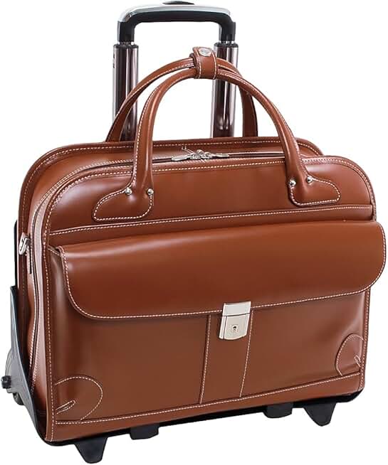 McKleinUSA W Series LAKEWOOD Ladies' Leather Check-Point Friendly Briefcase, Brown (96614)