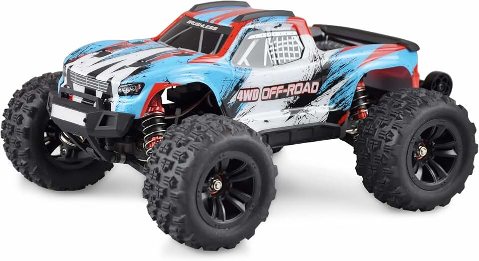 22627 Hyper Go Monstertruck Remote Controlled Monster Truck, Blue/White, 1:22