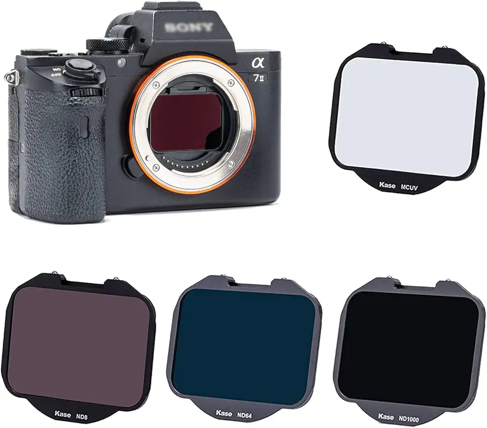 Kase 4 in 1 Clip-in Filter Kit (MCUV/ND8/ND64/ND1000),Neutral Density ND & UV Protection Filters for Sony Alpha Camera A7/A7II/A7III/A7R/A7RII/A7RIII/A7RIV/A7S/A7SII/A7SIII/A9/A9II/FX3