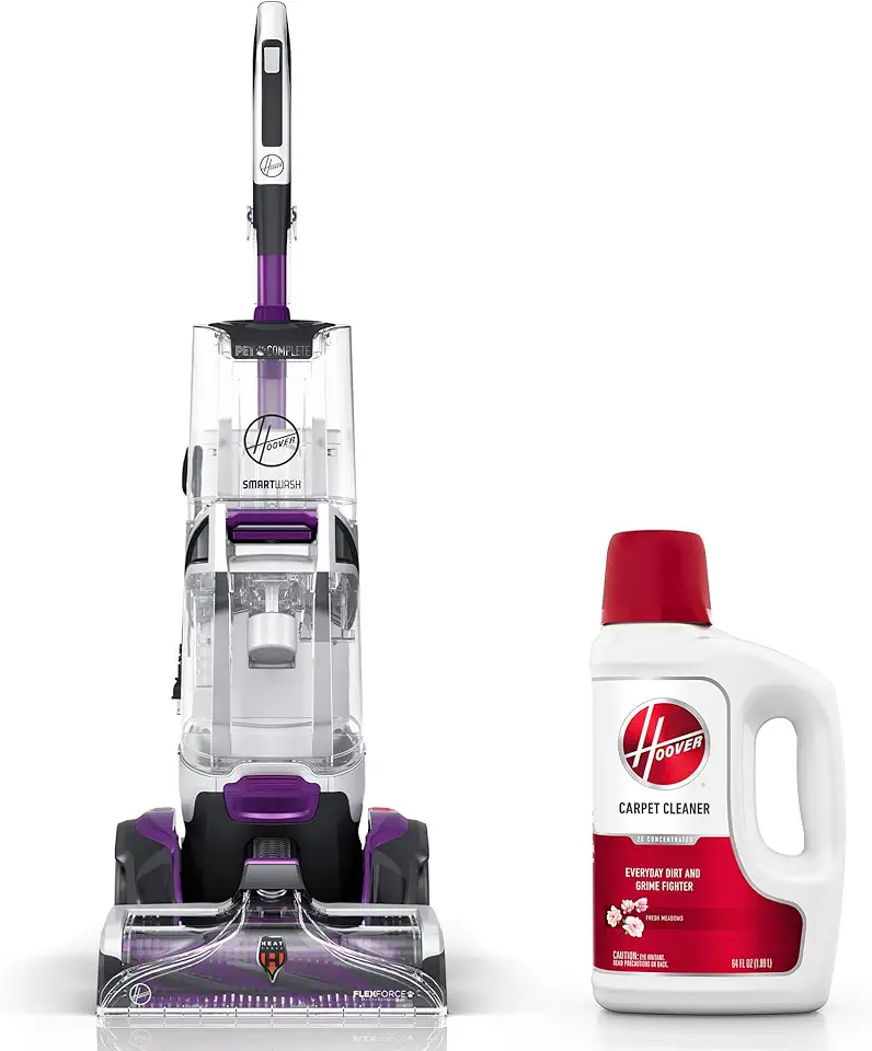 Hoover SmartWash Pet Automatic Carpet Cleaner Machine, with Spot Chaser Stain Remover Wand + 64 oz Everyday Carpet Cleaner Solution, Deep Cleaning Carpet Shampoo, AH31924
