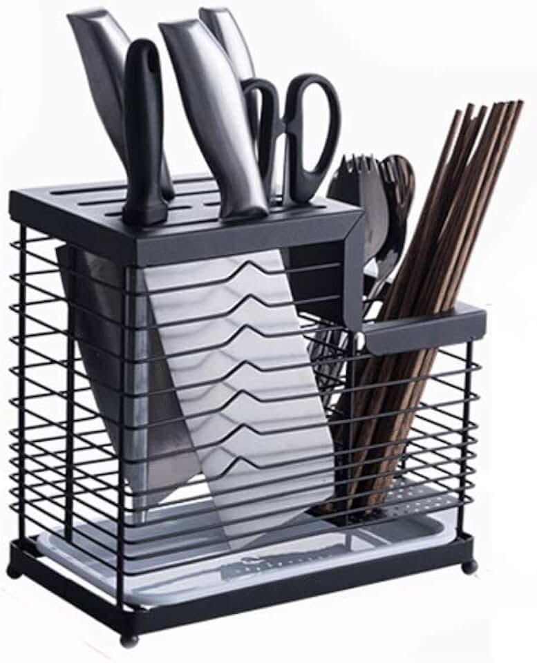 GYLXW 304 Stainless Steel Thick Hollow Kitchen Holder Chopstick Fork Utensil Storage Rack Block Stand Metal