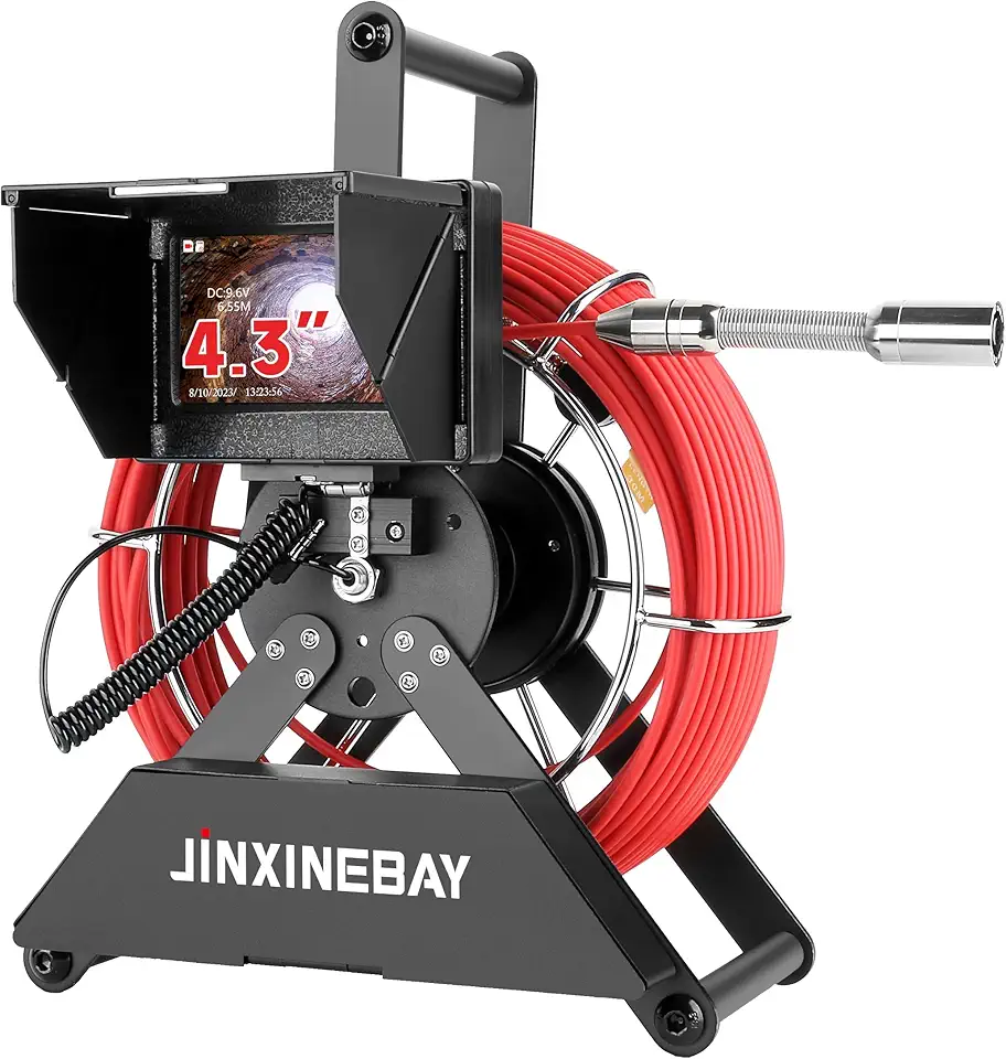 Sewer Camera, Pipe Drain Inspection Camera with DVR, HD 1000TVL, 0.72FT/22MM Borescope with 12PCS LED Lights, Plumbing Snake Camera with 16GB TF Card and 5600MAH Battery ﻿ (30M/100FT)