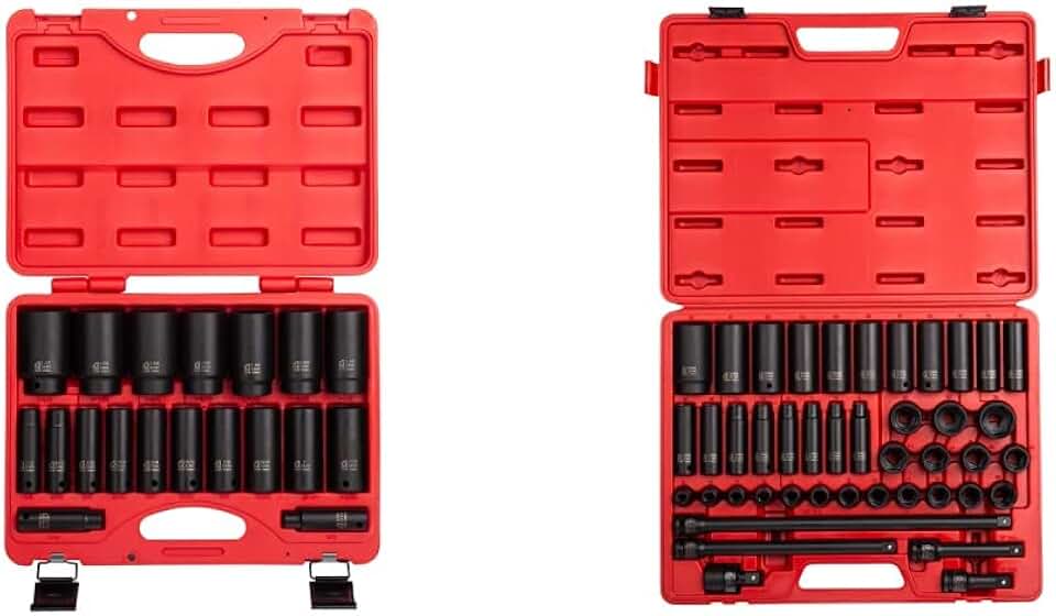 Sunex 2641, 1/2 In Drive Deep Impact Socket Set, 19-Piece & Sunex 2569, 1/2