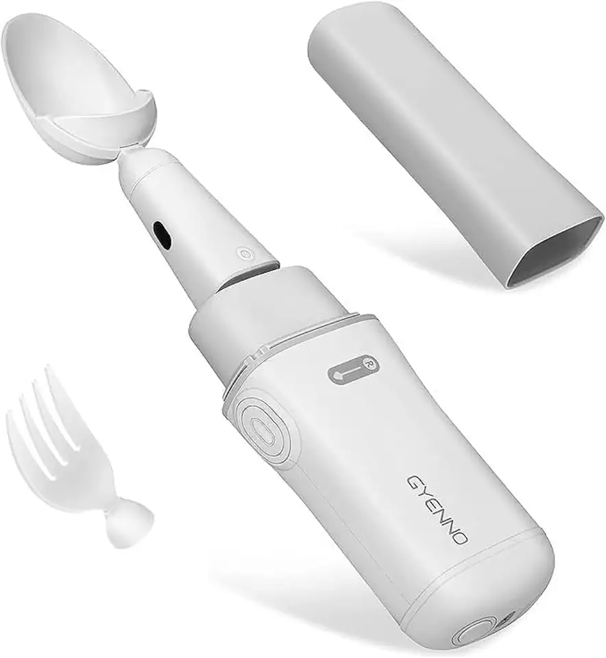 Parkinson Spoon for Hand Tremor Self-Feeding, Parkinson Utensil with Active Stabilizing Technology, Adaptive Utensil for Elderly with Intelligent Eating Assistance