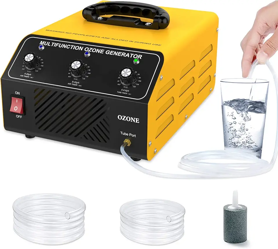 CAMECO Ozone Machine 40,000mg/h Dual Mode, Professional O3 Ozone Deodorizer with Booster Pump, 20,000mg & 20,000mg & 500mg 3 Timers, 7000sqft, Ideal for Home, Car