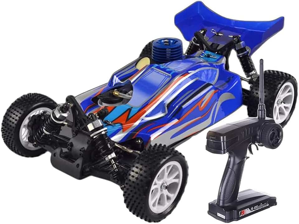 1/10 RC Nitro Off-road Car with Nitro Engine for Adult, with 80cc Large Capacity Fuel Tank, 4WD 2.4G Remote Control Crawler Hobby Grade Racing Car 70KM/H Car Vehicle Model 2 Gear Speed