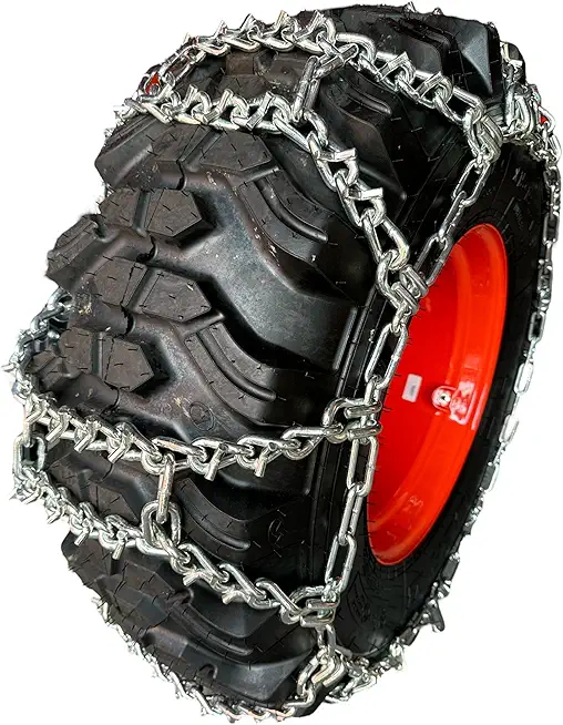 TireChain.com 11.2-24, 11.2 24 Duo Grip Tractor V-BAR Tire Chains Set of 2