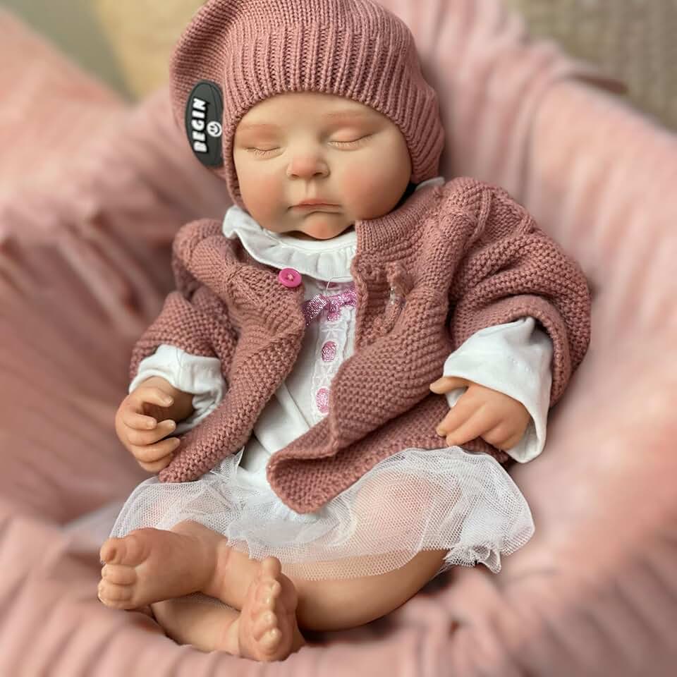 18inch Soft Full Silicone Body Baby Doll Girl Realistic Reborn Sleeping Dolls That Look Real Newborn Babies Handmade Toy