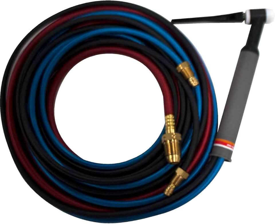 Lincoln Electric PTW-18 TIG Torch - for Water-Cooled TIG Welding - Rigid Torch Head - 12.5 FT, 3 Piece Cable - K1784-1