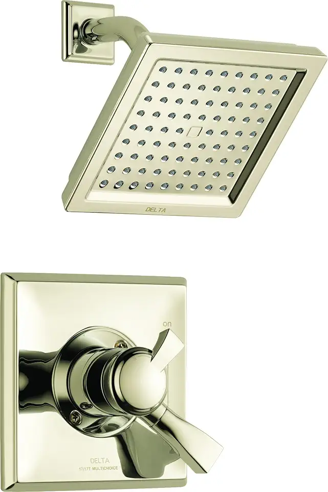 Delta Faucet Dryden 17 Series Dual-Function Shower Trim Kit with Single-Spray Touch-Clean Shower Head, Polished Nickel T17251-PN (Valve Not Included)