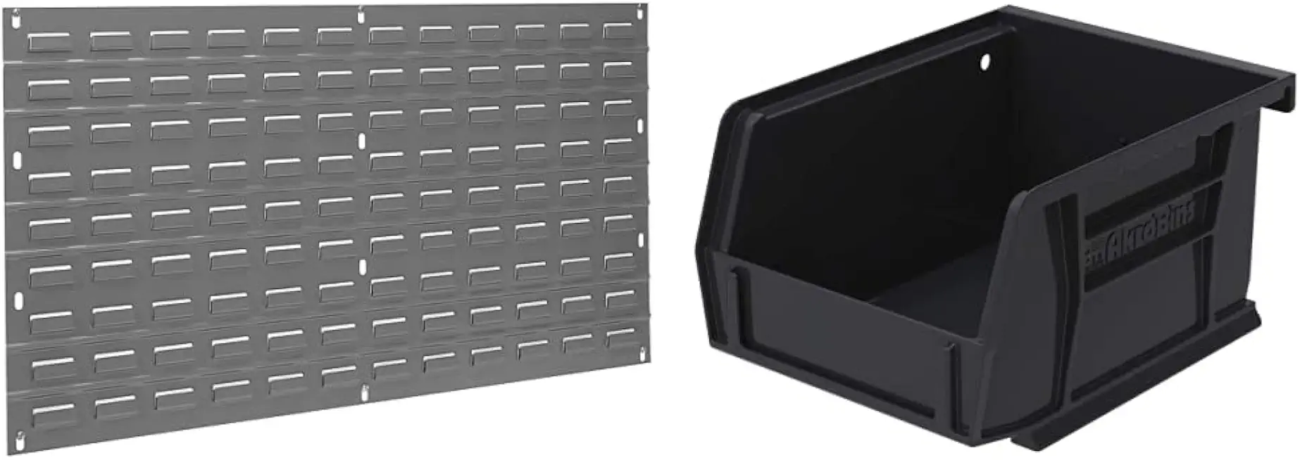 Akro-Mils Wall Mount Storage System with Steel Louvered Panel, AkroBins (24-Pack) and Accessories