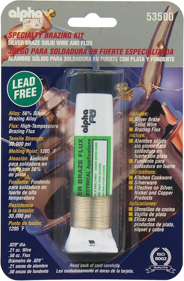 AM53500 Lead Free Silver Braze Wire & Flux Kit