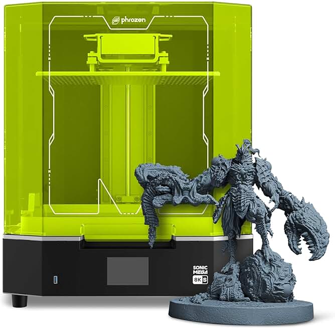 phrozen Sonic Mega 8K S LCD/MSLA Resin 3D Printer, 43 µm High Resolution, 15 inch Mono LCD Screen, Fast Production Accurate Details, Large Printing Size L12.99xW7.28xH11.81 Printing Volume