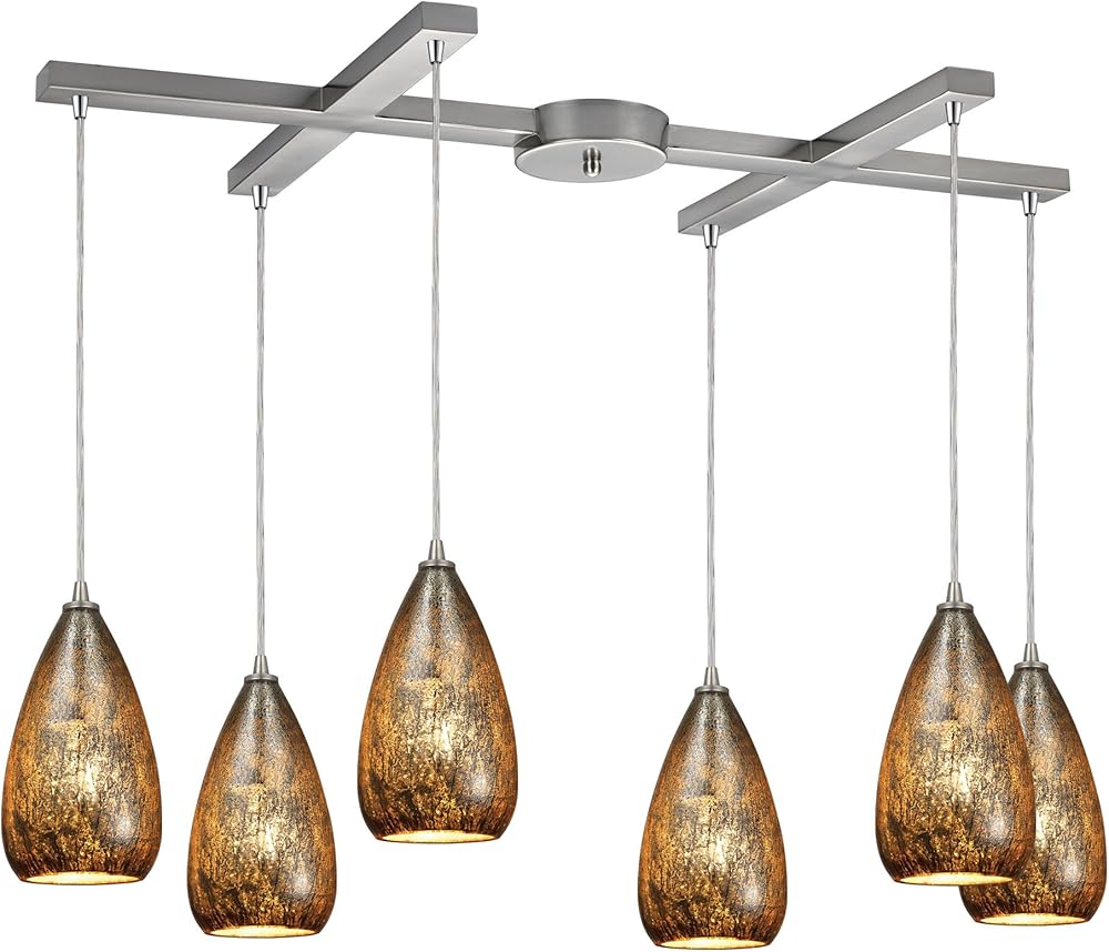 10254/6 Pendant Light, Satin Nickel