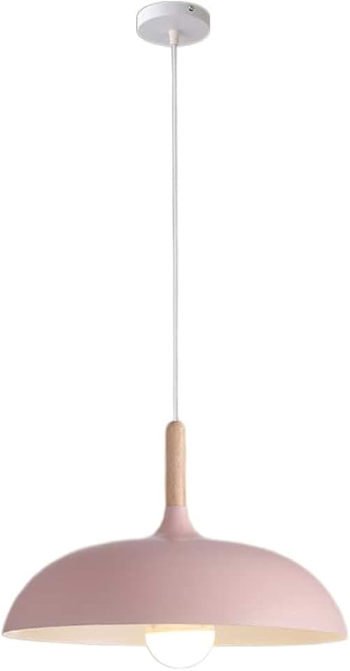 Home Ceiling Lighting Modern Style Lights 1-Pack Nordicaron with Wooden Accessories Chandelier Minimalist Adjustable Hanging Ceiling Lamps for Living Room Bedroom Dinin/Pink/60Cm