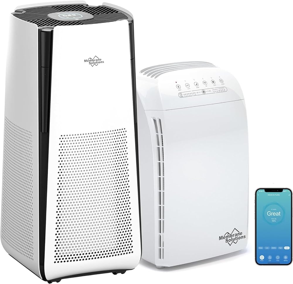 MSA3 & MS601 Smart Air Purifiers for Home Large Room Up to 3027 sq ft with Alexa & APP Control, AQI, Auto Mode & H13 HEPA Filter, Pet Air Purifiers Remove 99.97% Allergen Dust Odor Smoke Pollen