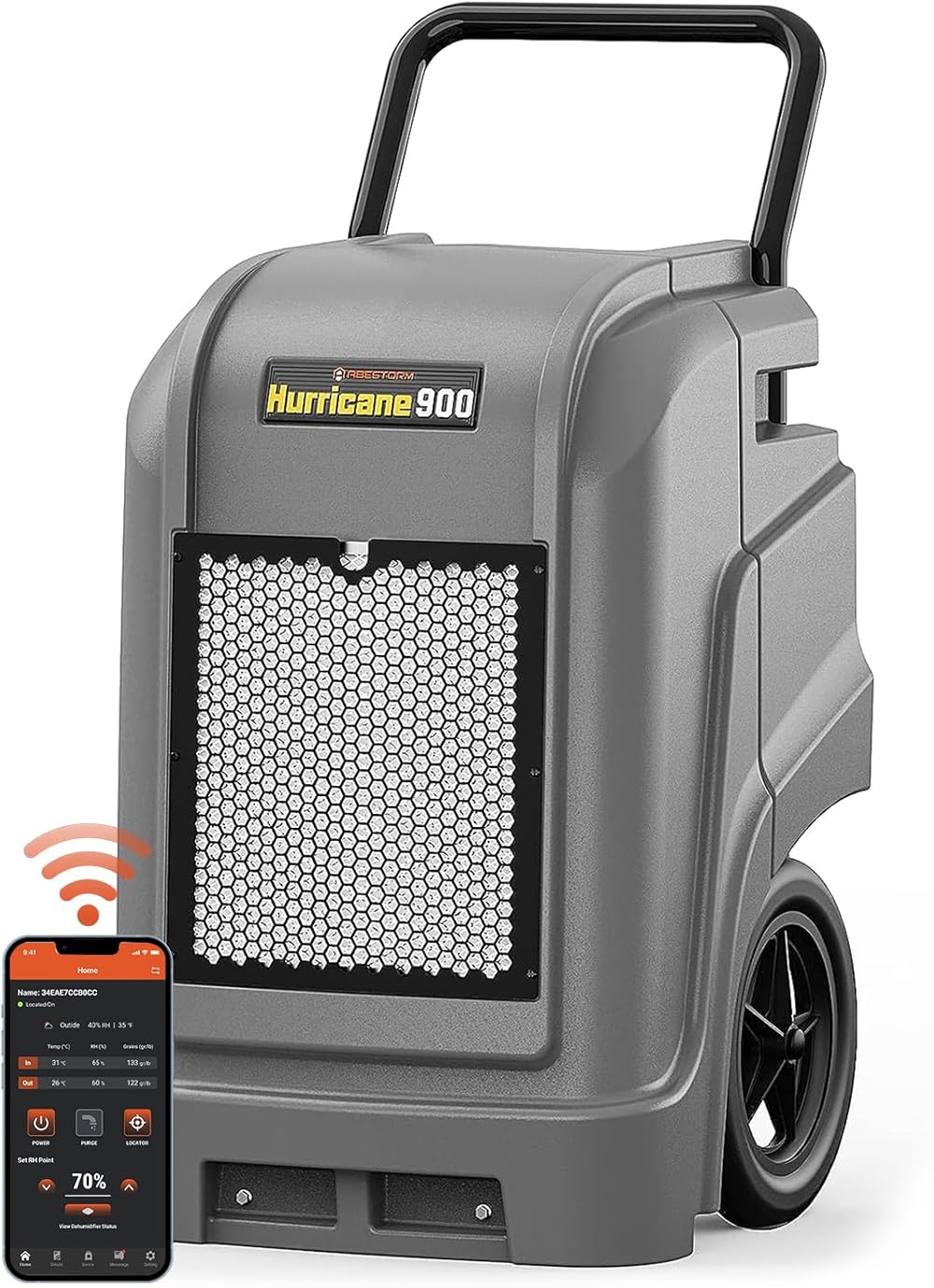 Abestorm Smart WiFi Commercial Dehumidifiers 190 PPD with Pump and Drain Hose, Large Spaces Industrial Dehumidifier for Basements, Job Sites, Water Damage Restoration, Portable, Auto Defrosting