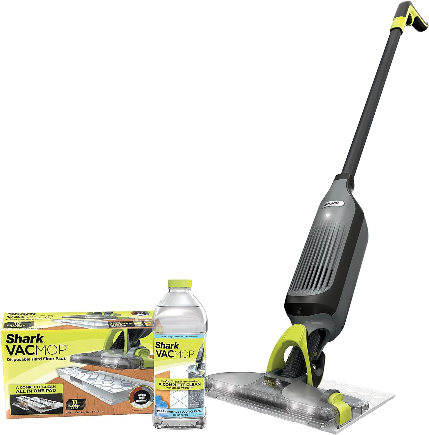 Shark VM252 VACMOP Pro Cordless Hard Floor Vacuum Mop with LED Headlights, Charcoal Gray