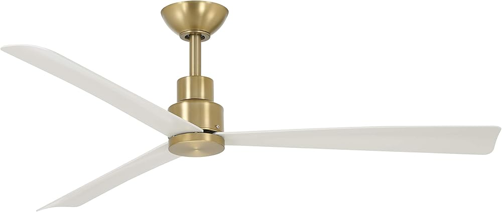 MINKA-AIRE F786-SBR/WHF Simple - 44 Inch Ceiling Fan in Soft Brass with Flat White Blades