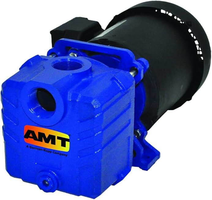 AMT Pump 2852-95 Self-Priming Centrifugal Pump, Cast Iron, 1/2 HP, 1 Phase, 115/230 V, Curve B, 1-1/4