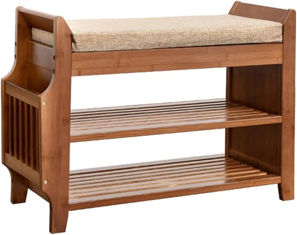 Shoe Storage Bench Entryway Hallway Furniture, Shoe Rack Bench at The Door, Household Shoe Cabinet with Soft Cushion, Footstool at The Foot of The Bed in The Bedroom(78.5 * 29.5 * 49.5cm)