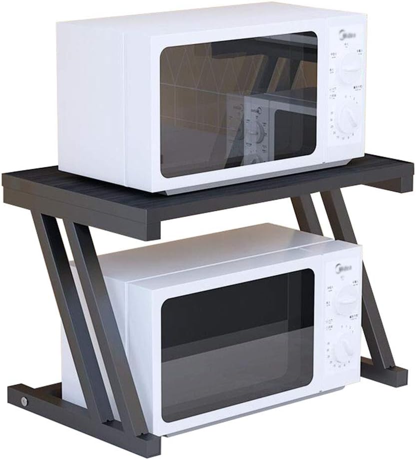 Microwave Storage Rack Microwave Oven Rack Kitchen Microwave Oven Shelf Kitchen Supplies Rack Oven Stand Carbon Steel 2 Layer Floor-Standing