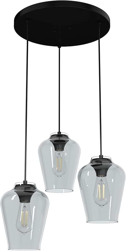 Hunter Fan Company 19728 Vidria Cluster Pendant, Matte Black