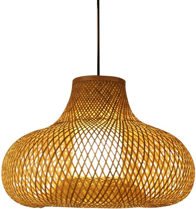 Bamboo Pendant Light Fixtures, Original Material Material Bamboo Chandelier Hand Woven Rattan Pendant Light for Kitchen Island, Living Room, Dining Room