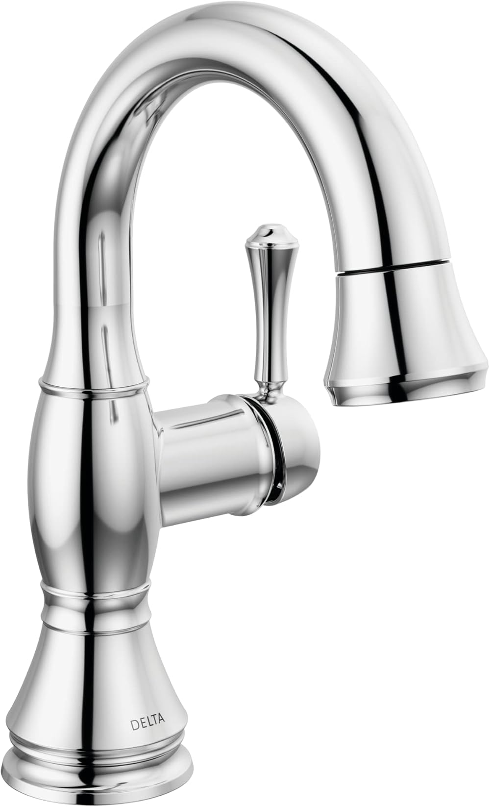 Delta Faucet Cassidy Pull Down Bathroom Faucet, Bathroom Pull Out Faucet, Chrome Single Hole Bathroom Faucet with Pull Down Sprayer, Bathroom Sink Faucet with Magnetic Docking, Chrome 597-PD-DST