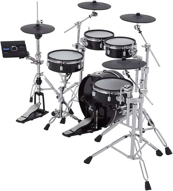 Roland VAD307 V Acoustic Design Space-Saving Drum Kit with Shallow-Depth Shells, Updated TD-17 Module, Thin Cymbals