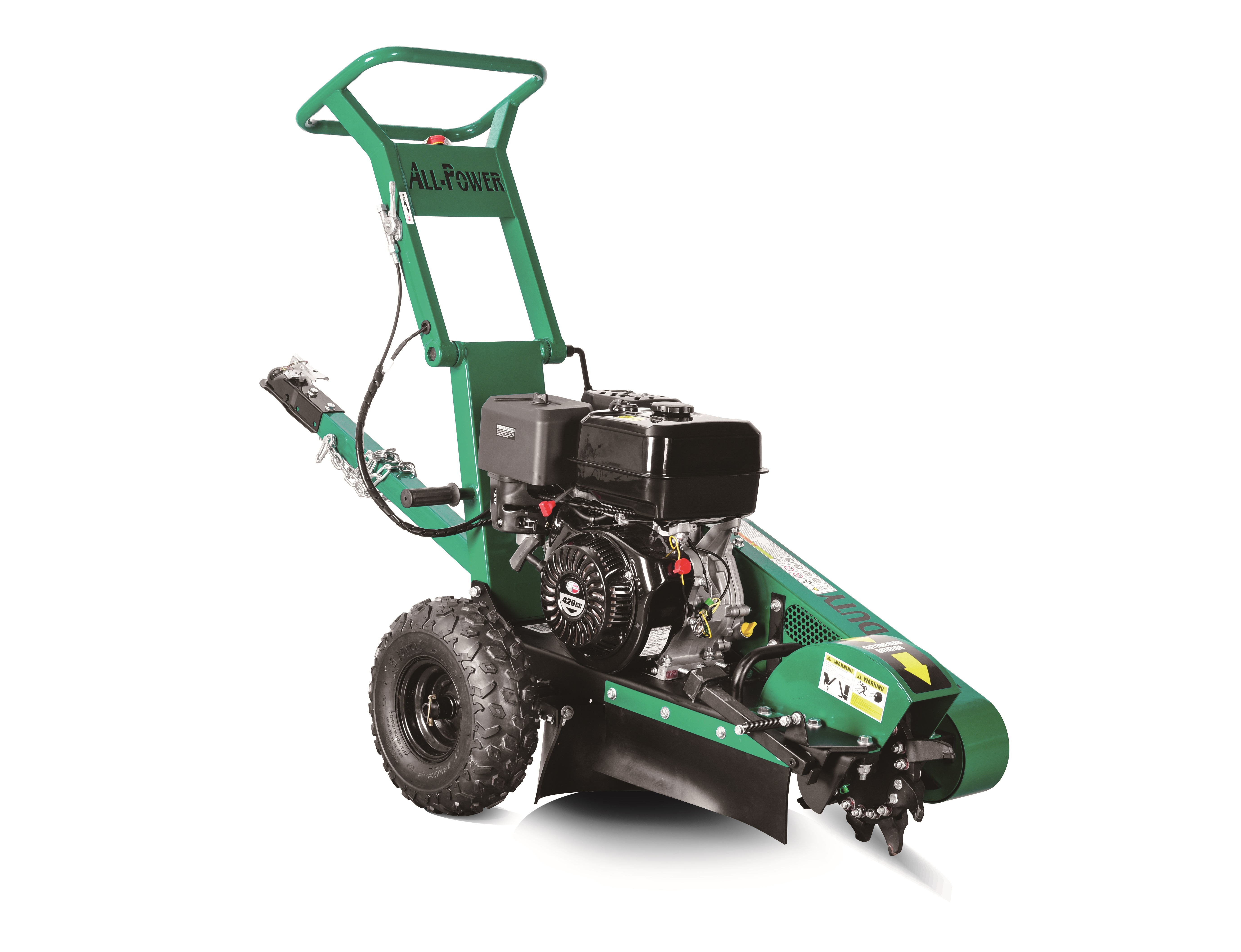 All Power 12 in. 15 HP Commercial Stump Grinder, Gas Powered, with 9 High Speed Carbide Blades and Tow Bar