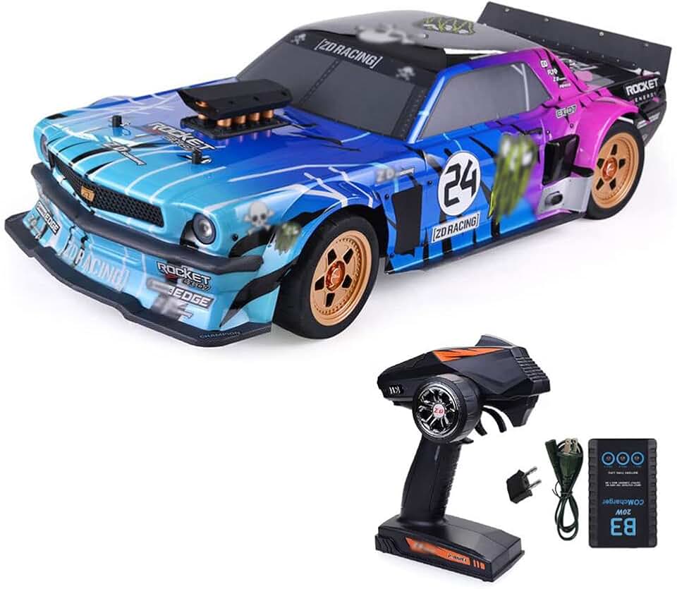 1/7 RC Drift Car for Adult 2.4G Full Proportional 130KM/H Fast 4282 2000KV Brushless Electric Remote Control Truck 150A ESC 15KG Servo Flat Sports Car Model 15 Kinds of Mode Light Vehicle