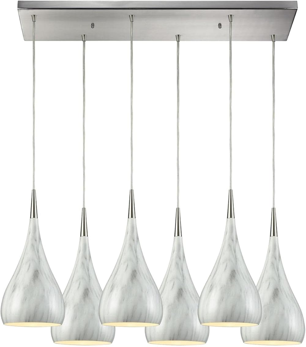 31341/6RC-MB Pendant Light, Satin Nickel
