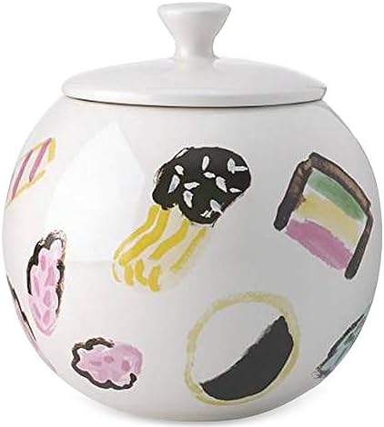 Kate Spade New York Lenox One Smart Cookie Ceramic wide mouth White Cookie Candy Jar with lid New in box