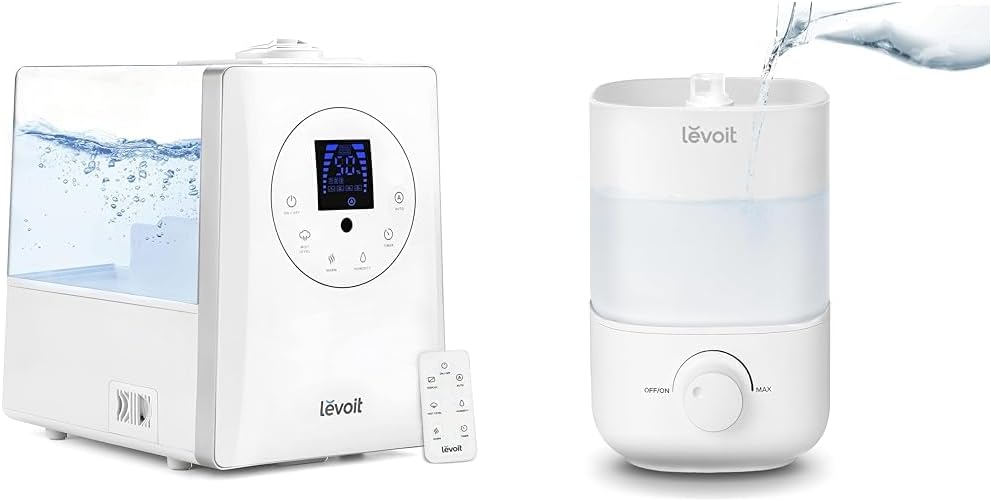 LEVOIT Humidifiers for Bedroom Large Room Home, 6L Warm and Cool Mist Ultrasonic Air Vaporizer & Top Fill Humidifiers for Bedroom, 2.5L Tank for Large Room, Easy to Fill & Clean