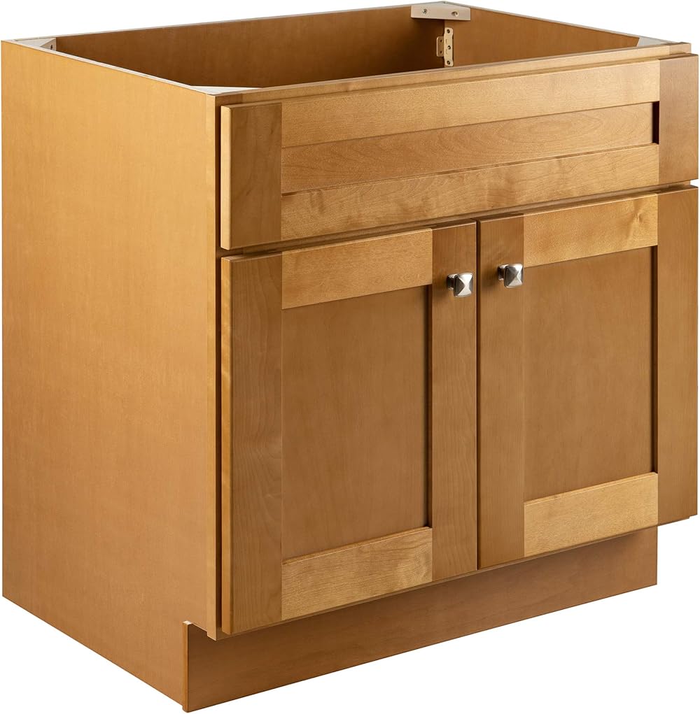 Design House Brookings Base Bathroom Vanity Cabinet, 30 x 21, Modern Birch