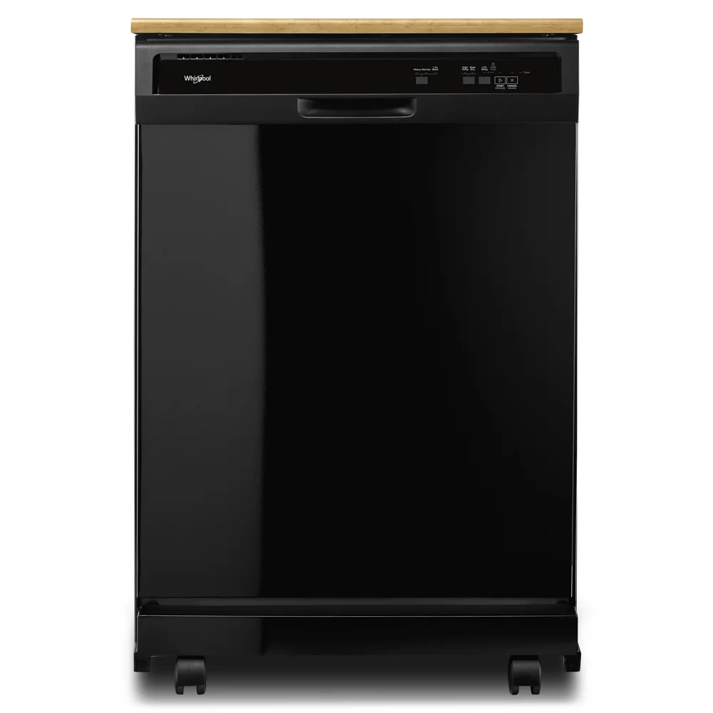 Whirlpool WDP370PAHB Portable Full Console Tall Tub Black Dishwasher