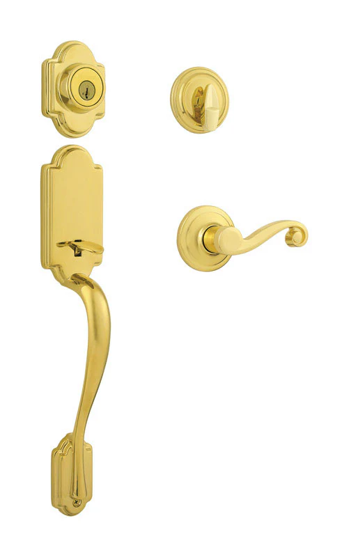 KWIKSET CORPORATIONKwikset SmartKey Arlington/Lido Polished Brass Entry Handleset KW1 1-3/4 in.