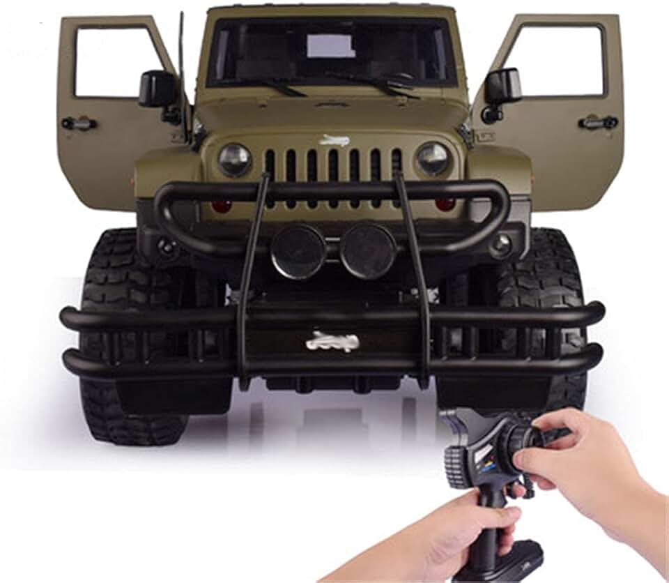 RC 1:8 Remote Control Car Simulation Army Green Off-Road Vehicle E311 Super Large Electric Climbing Car Anti-Fall and Anti-Fall Independent Shock Absorption Boy Toy Car Children's Gift