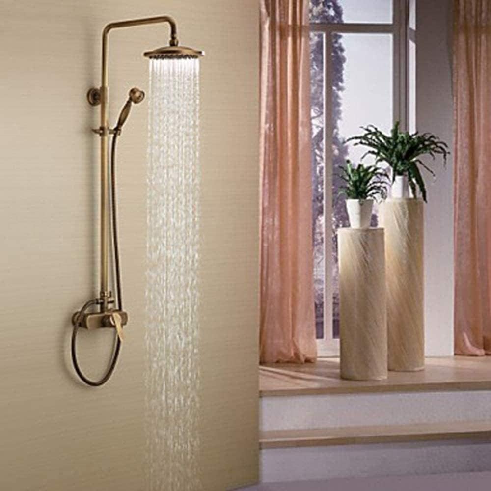 Full Copper Shower Set Faucet Antique Hot and Cold Shower Set Fixed Showerheads Bathtub Shower Systems Decoration