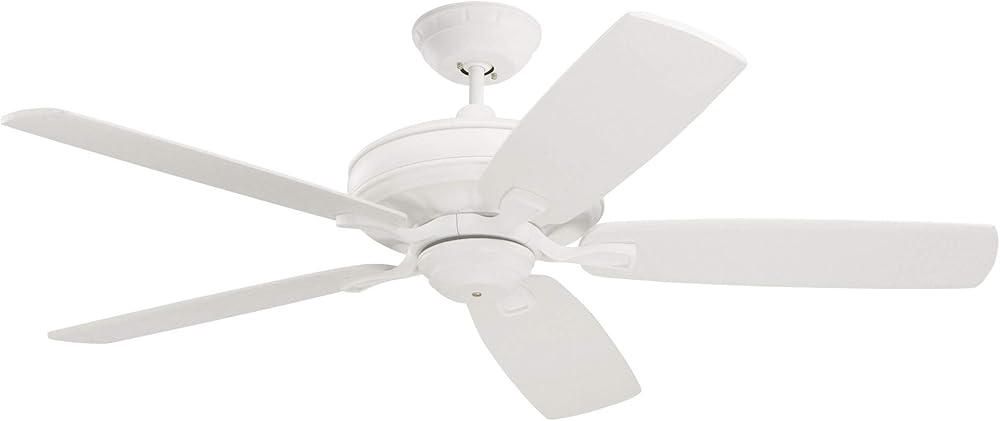 kathy ireland HOME Carrera Grande Eco Ceiling Fan Fixture with 6-Speed Wall Control and Downrod | Energy Star Rated Motor | Light Kit Adaptable and Blades Sold Separately, Satin White, 37 to 45 Inches, 46 to 50 Inches, 51 to 55 Inches,56 to 65 Inches
