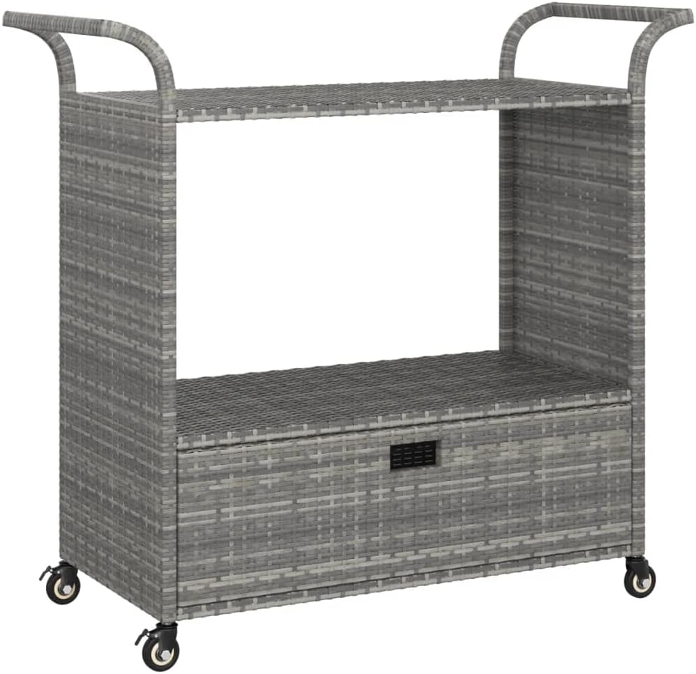 vidaXL Bar Cart with Drawer Gray 39.4
