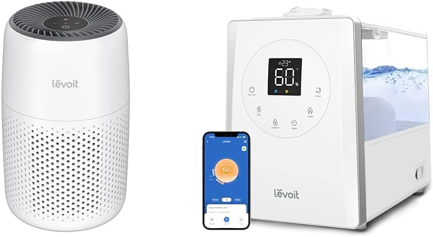 LEVOIT Air Purifier and Humidifier Bundle with 3-in-1 Filter, Fragrance Sponge, Hybrid Mist, App Control, Aroma Diffusion