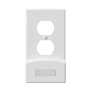 LUMICOVER Classic Decor 1-Gang Duplex Plastic Power Failure Wall Plate with Nightlight and Battery Backup