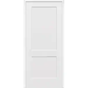 MMI Door 30 in. x 80 in. 2-Panel Flat Square Sticking Primed Composite Right Hand Solid Core MDF Single Prehung Interior Door