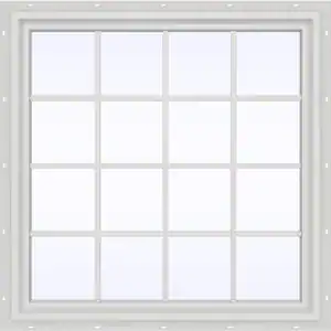 JELD-WEN 47.5 in. x 47.5 in. V-4500 Series White Vinyl Fixed Picture Window with Colonial Grids/Grilles
