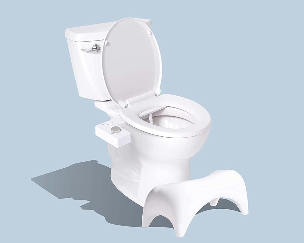TUSHY Classic Bathroom Bundle | 3.0 Platinum Bidet Toilet Seat Attachment (Self Cleaning Water Sprayer +Adjustable Pressure & Angle Control, Easy Install) & Relaxed 7.5