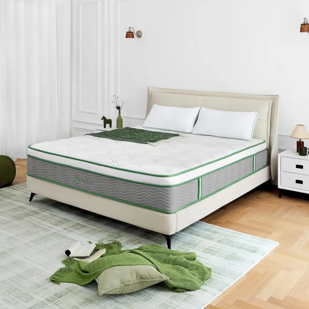 Novilla Queen Mattress 12 Inch Memory Foam Hybrid Mattress in a Box with Individual Pocket Spring